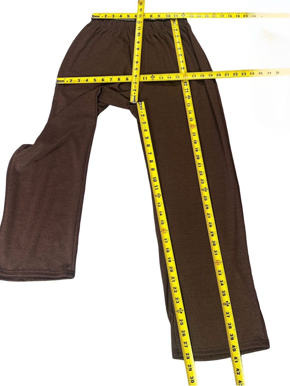Brown 3-Piece Knit Sweater Set Cardigan Tank Wide Leg Pants XL - Picture 10 of 10